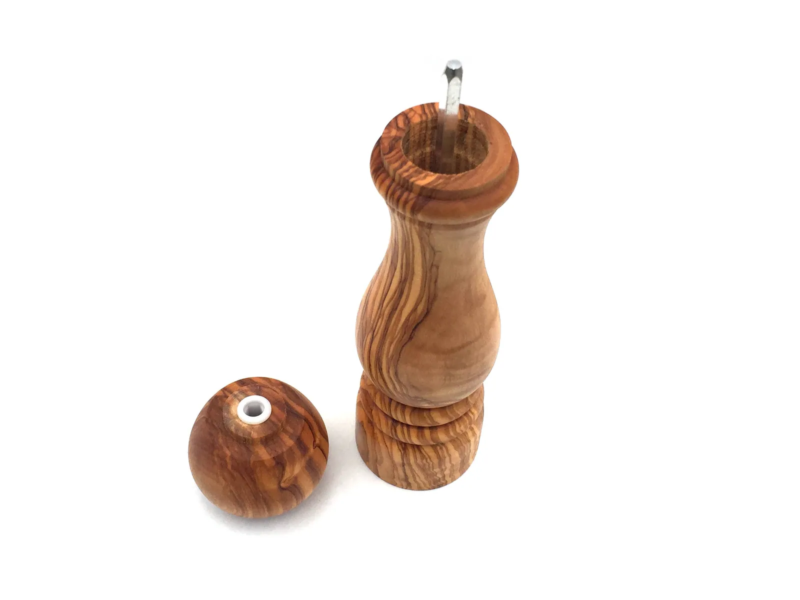 Râșniță artizanală 21cm — detaliu finisaj superior natural