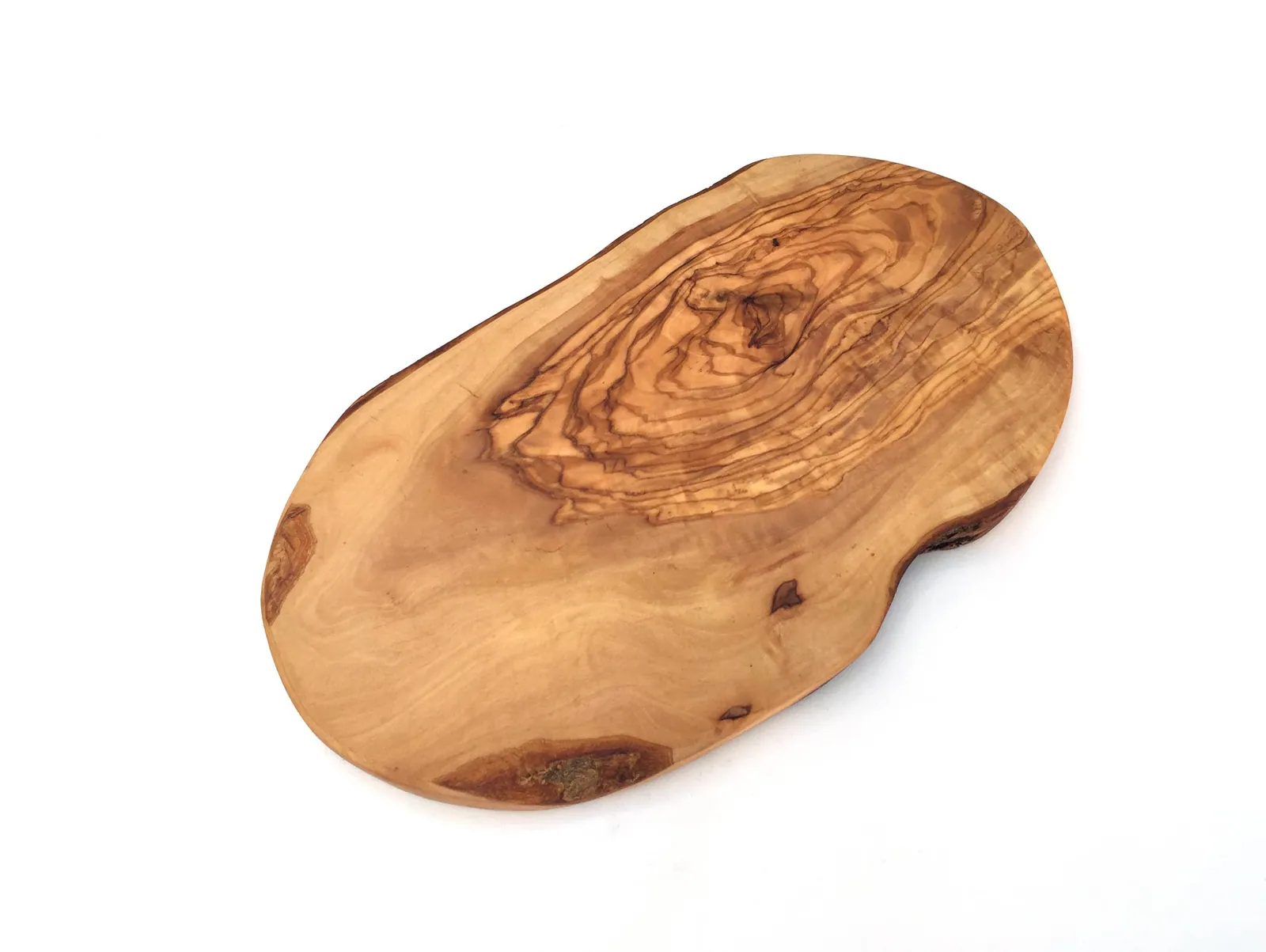 Tocător rustic măslin 35cm — formă naturală neregulată margini brute