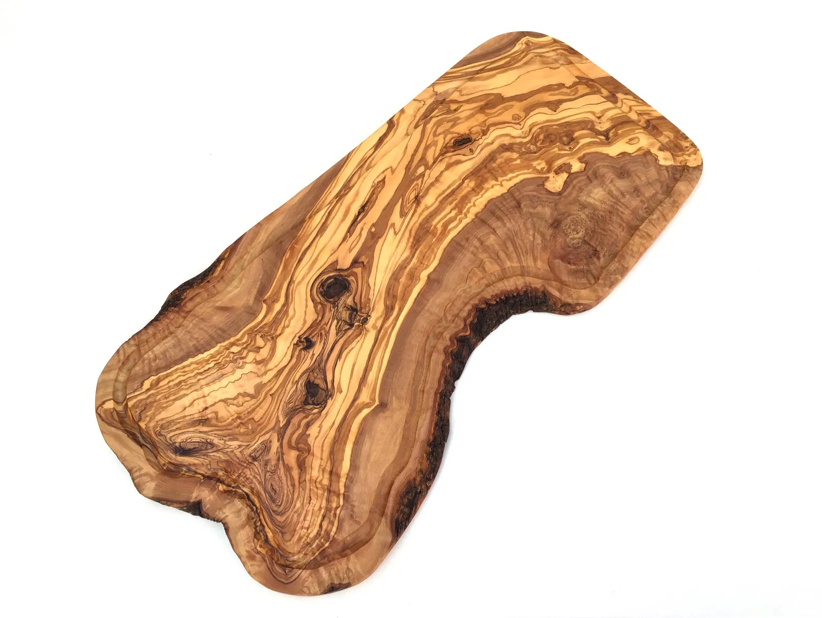 Tocător 55cm cu canelură măslin — finisaj natural Jatic